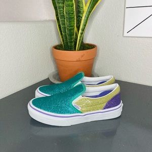 Kids Vans Purple,Gold & Teal.